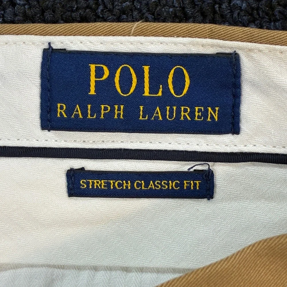Polo Ralph Lauren Stretch Classic Fit Pants Mens 32x34 Tan Chino Khaki Cotton